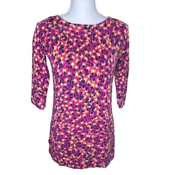 Lilly Pulitzer Women's Pink & Yellow Floral 100% Merino Wool Sweater Size Medium - Picture 1 of 6